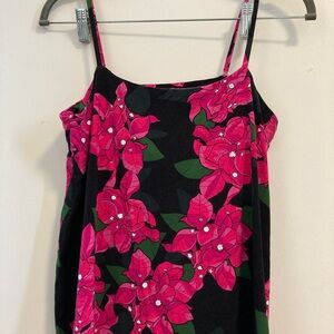 Floral Pink and Black Dress